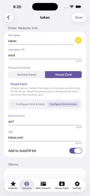 MyPass - Password & Visual Key screenshot 4