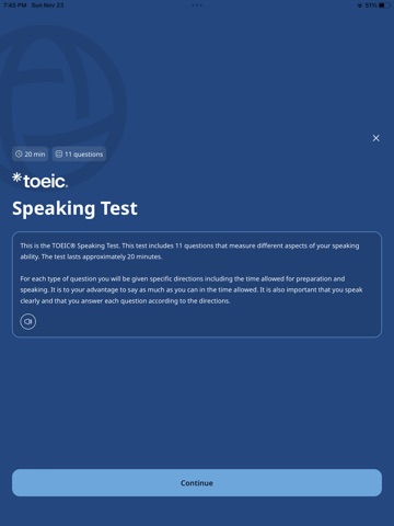 TOEIC Pal: Speaking Prep iPad screenshot