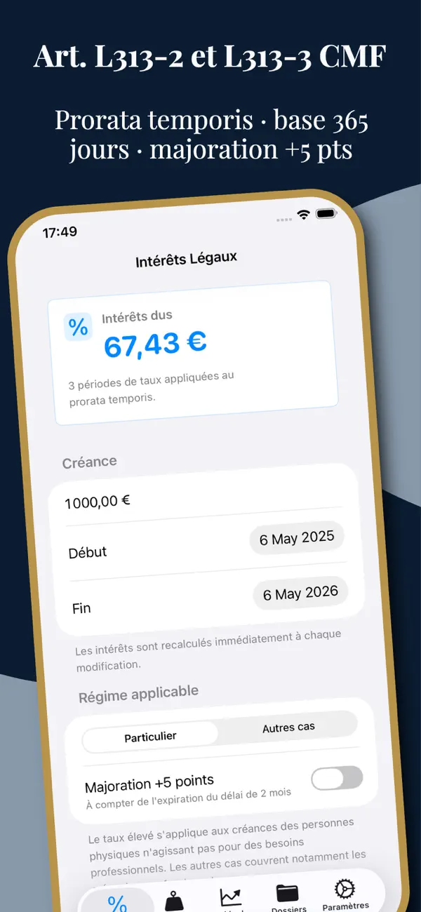 Screenshot #2 pour JusticeCalc: Droit & Finance