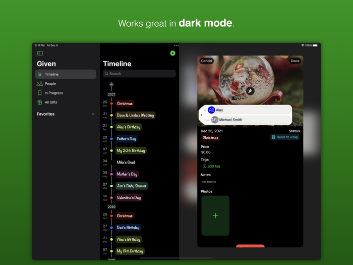 Given - Gift Manager