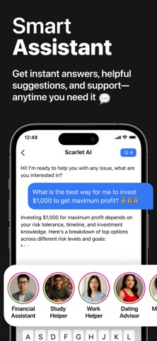 Scarlet AI – Chatbot Assistant iPhone screenshot 2 — productivity app by Nova Labs Group LLC