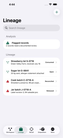 TraceLarder: Batch Recall screenshot