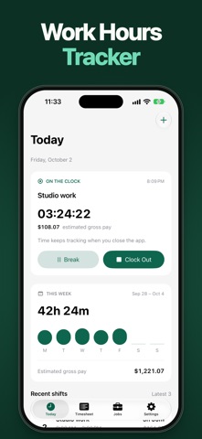 Hourfolio: Work Hours Tracker screenshot 1
