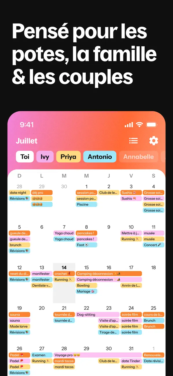 Screenshot #1 pour Howbout : calendrier partagé
