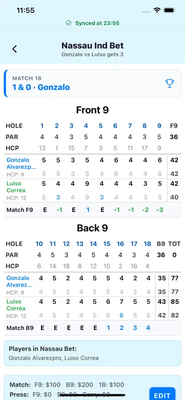 OneUnder Golf Bets screenshot 7 of 10