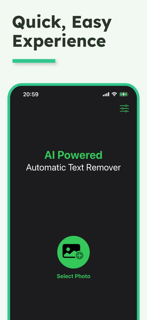 Remove Text From Photo - Questa schermata evidenzia l'esperienza rapida e semplice (X) che gli utenti possono aspettarsi, mostrando chiaramente il supporto "AI Powered Automatic Text Remover" (Y) per risultati precisi.