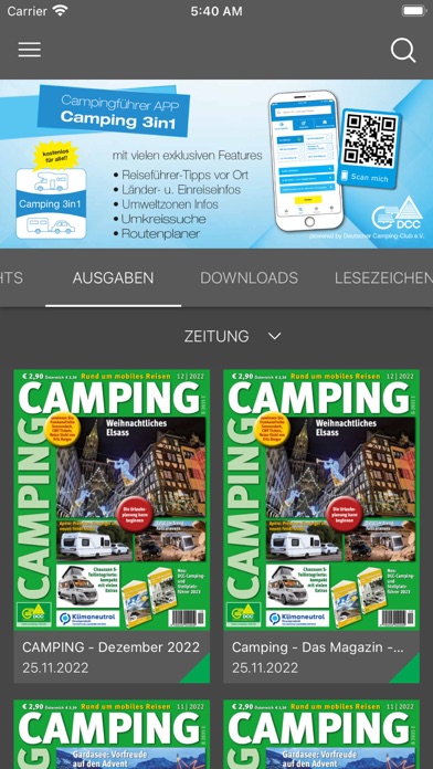 CAMPING-E-Paper Screenshot