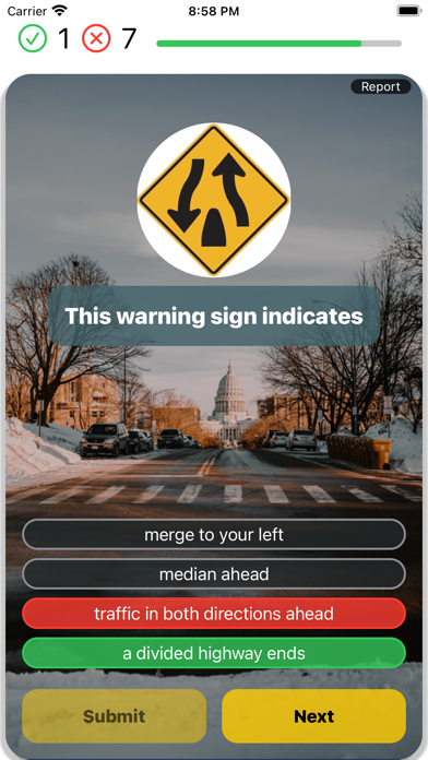 Wisconsin DMV Practice 2025 Screenshot