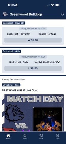 Greenwood Bulldogs iPhone screenshot