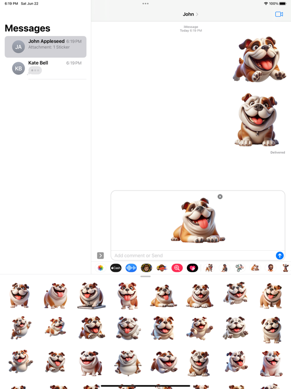 Screenshot #6 pour Happy Bulldog Stickers