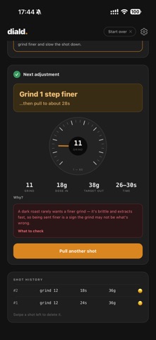 diald. iPhone screenshot