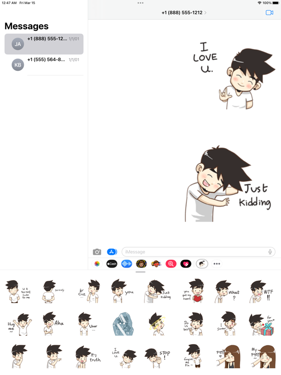 Screenshot #5 pour Cute Boy Tanmoi Stickers