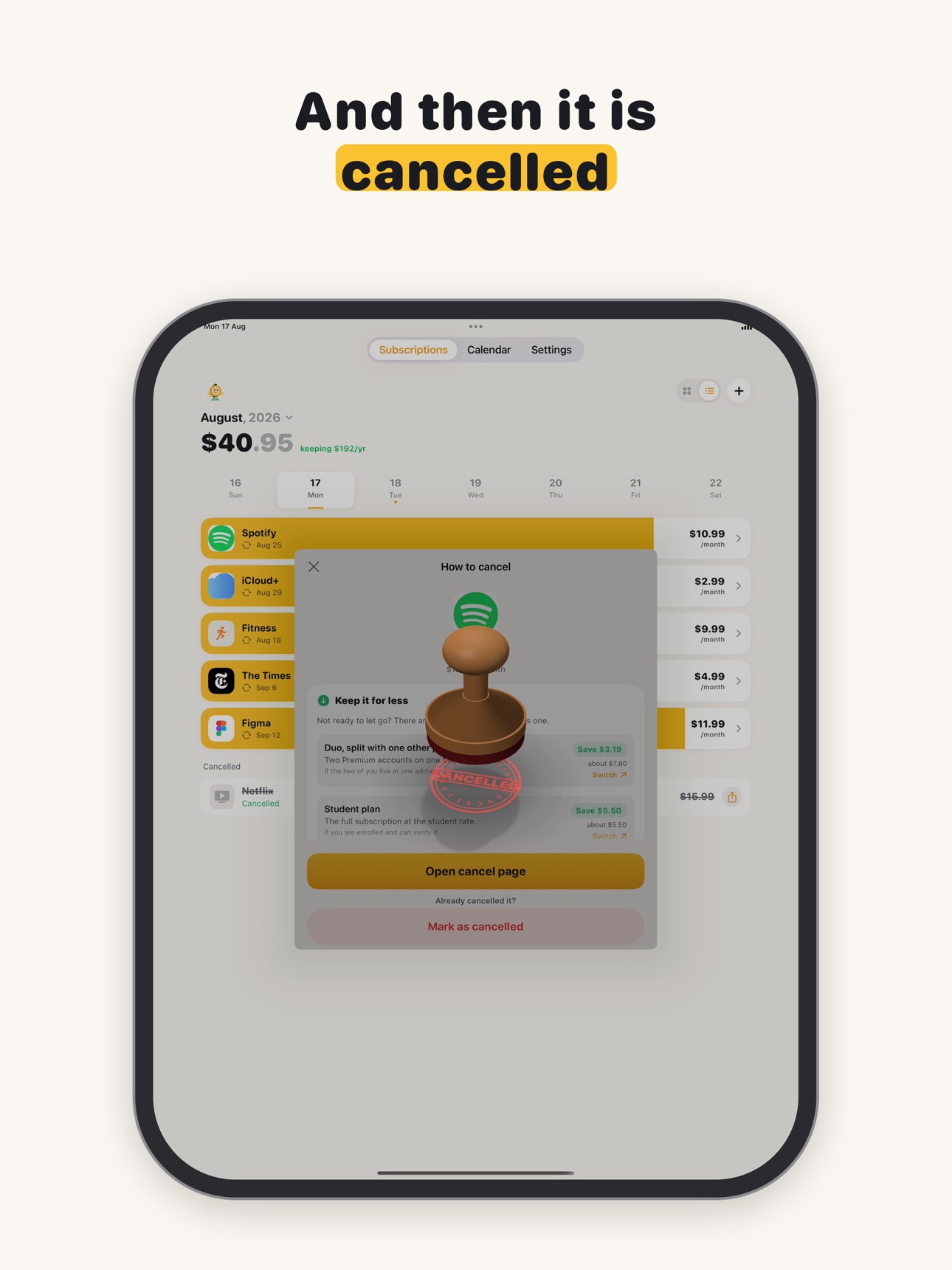 Screenshot 10 of Cancelled: Subscriptions