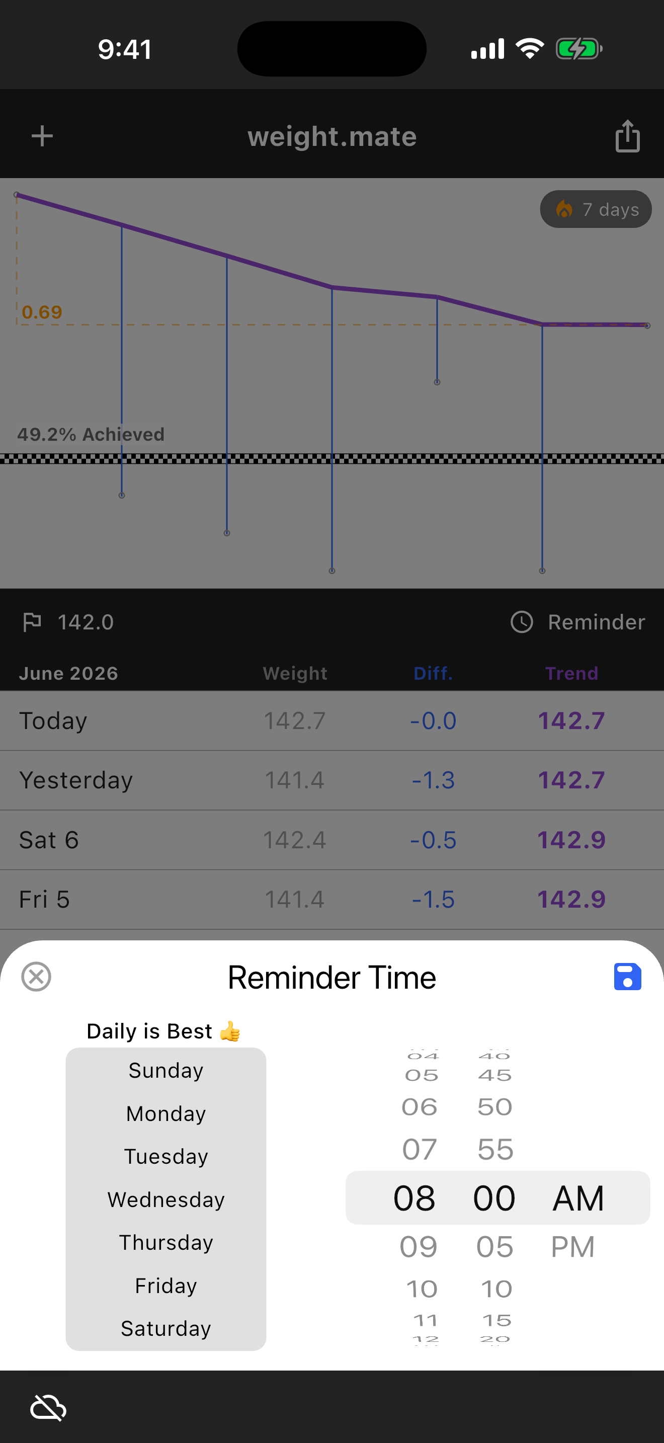 weight.mate screenshot 5