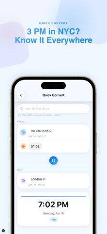 World Clock: Time Zones & UTC iPhone screenshot