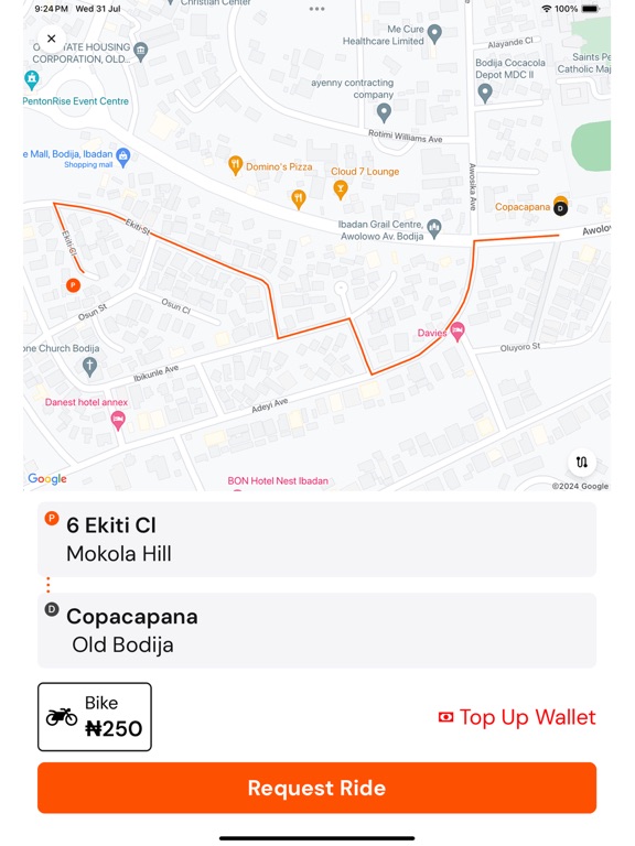 Shride - Order a Ride & Food iPad screenshot 3 - Navigation app
