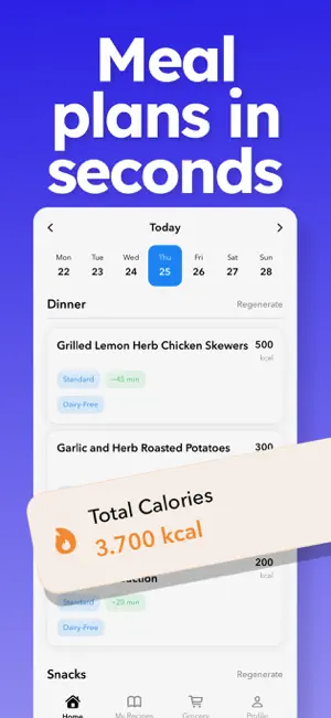 Weekly Meal Planner: EatzUp screenshot 1