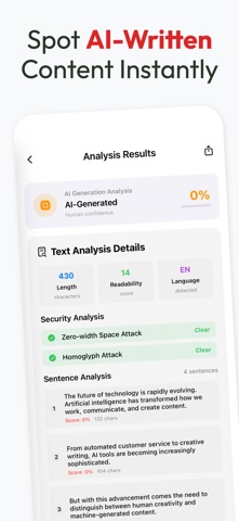 Truly: AI Detector iPhone screenshot