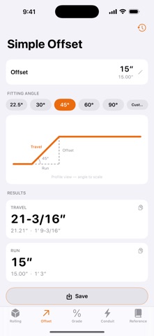 Pipe Offset Calculator! のスクリーンショット