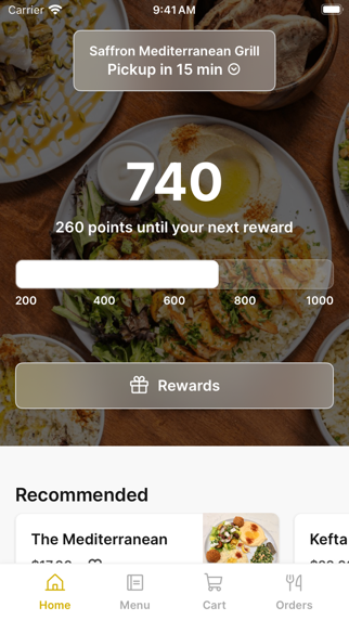 Saffron Mediterranean Grill iPhone screenshot 1 - Food & Drink app