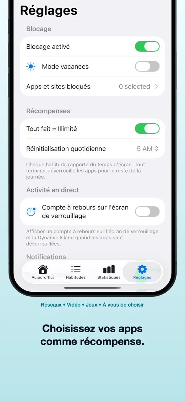 Screenshot #2 pour HabitBlocker: Earn Screen Time