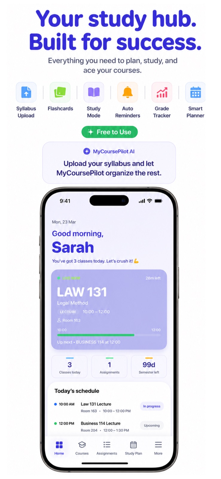 MyCoursePilot: AI Study Help iphone screenshot 1