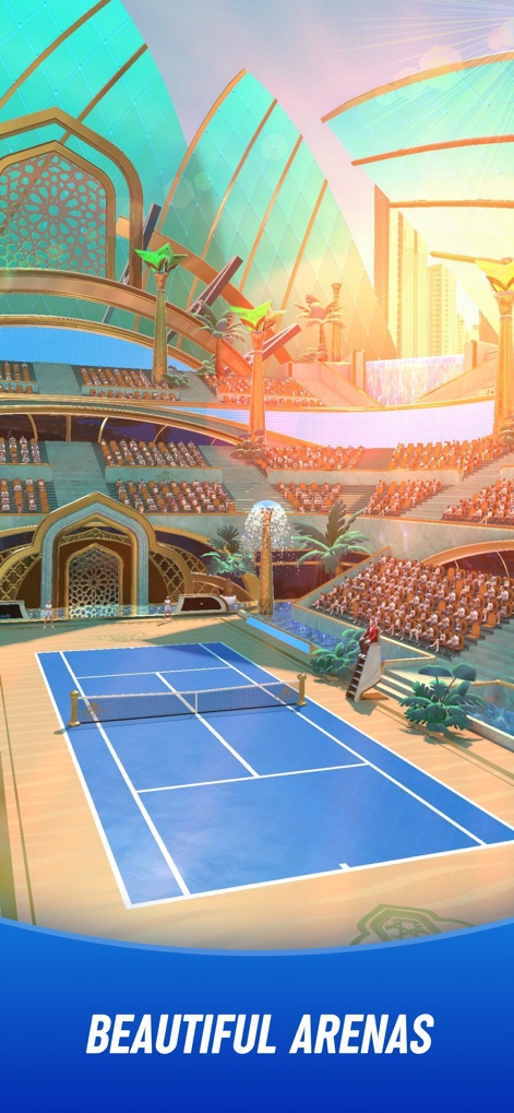 Tennis Clash：Sports Stars Game - Marvel at the exquisitely designed stadiums and detailed court environments, enhancing the competitive atmosphere.