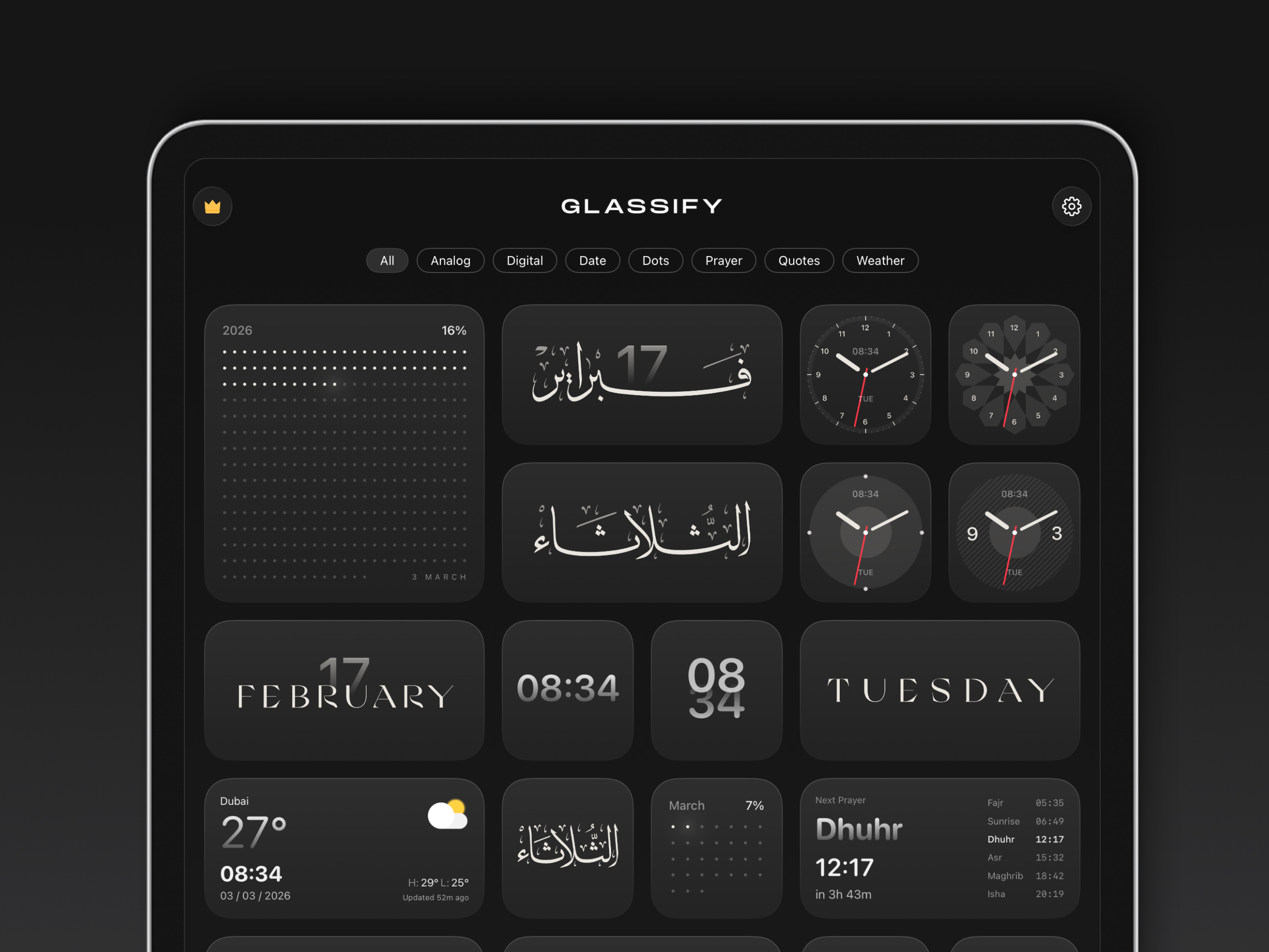 Glassify - Widgets & Themes