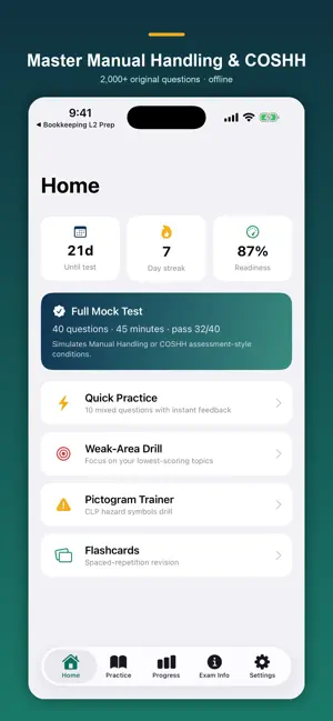 Manual Handling COSHH Prep screenshot 1