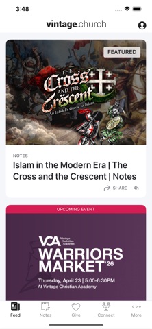 Vintage Church TX app screenshot