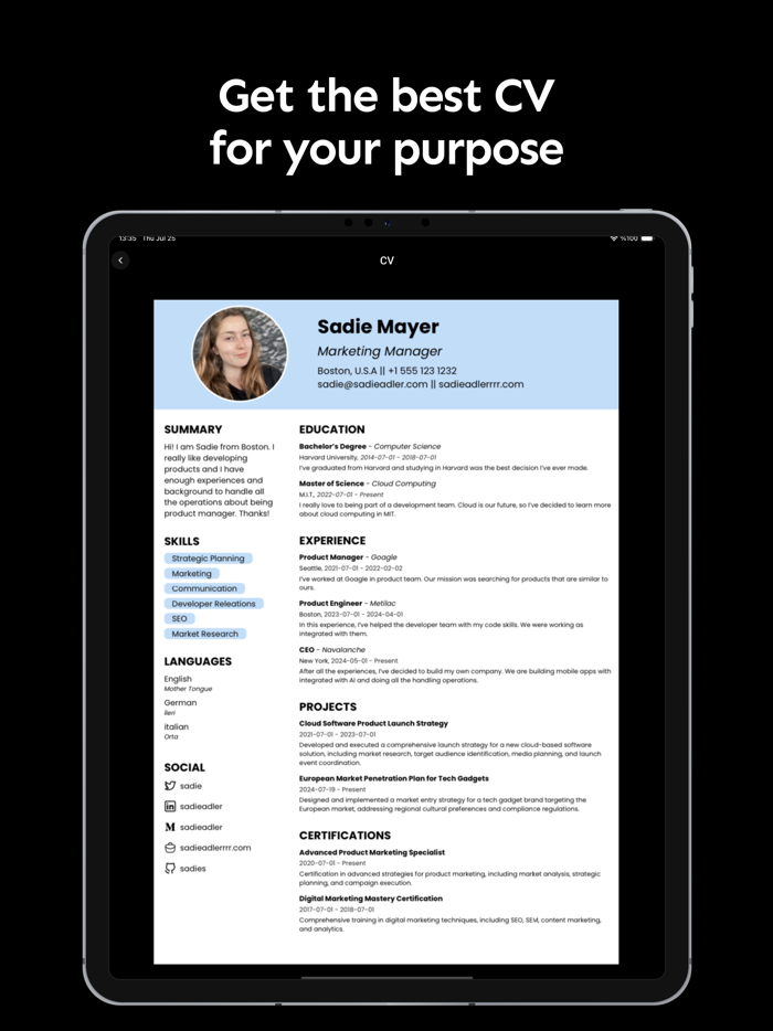 Smart CV Resume Maker