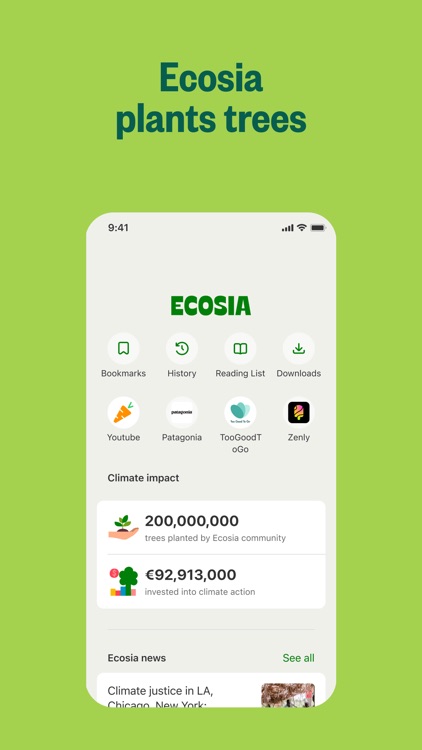 Ecosia: Search to plant trees