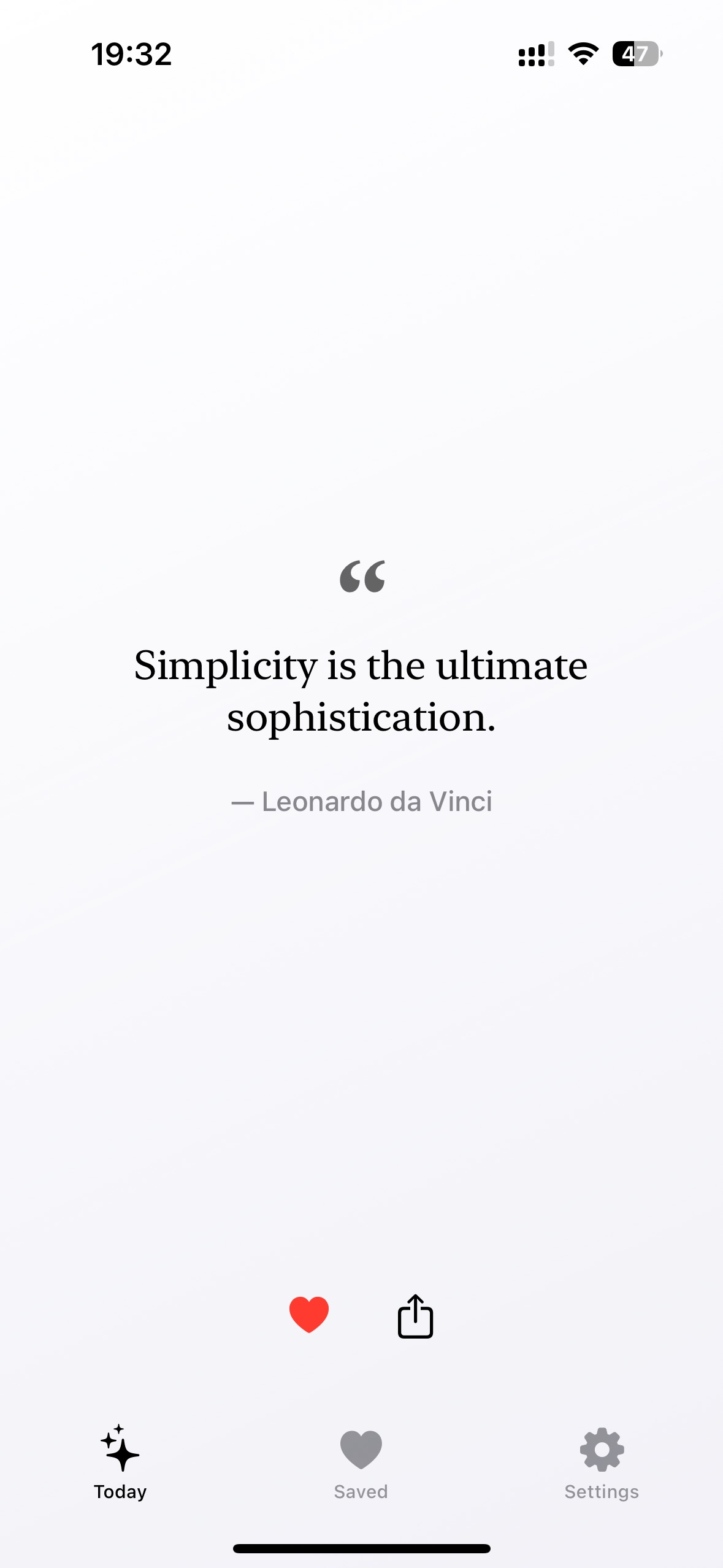 Screenshot 1 of Daily Quotes App