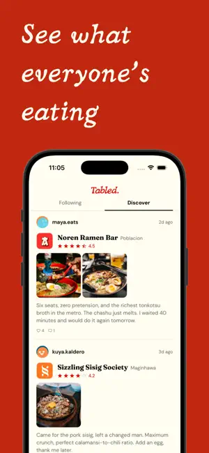 Tabled - Restaurant Diary iPhone screenshot 3