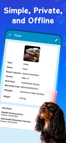 Pet Tracker: Weight & Vaccines iPhone screenshot