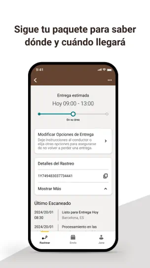 Captura de pantalla de UPS en iPhone 4