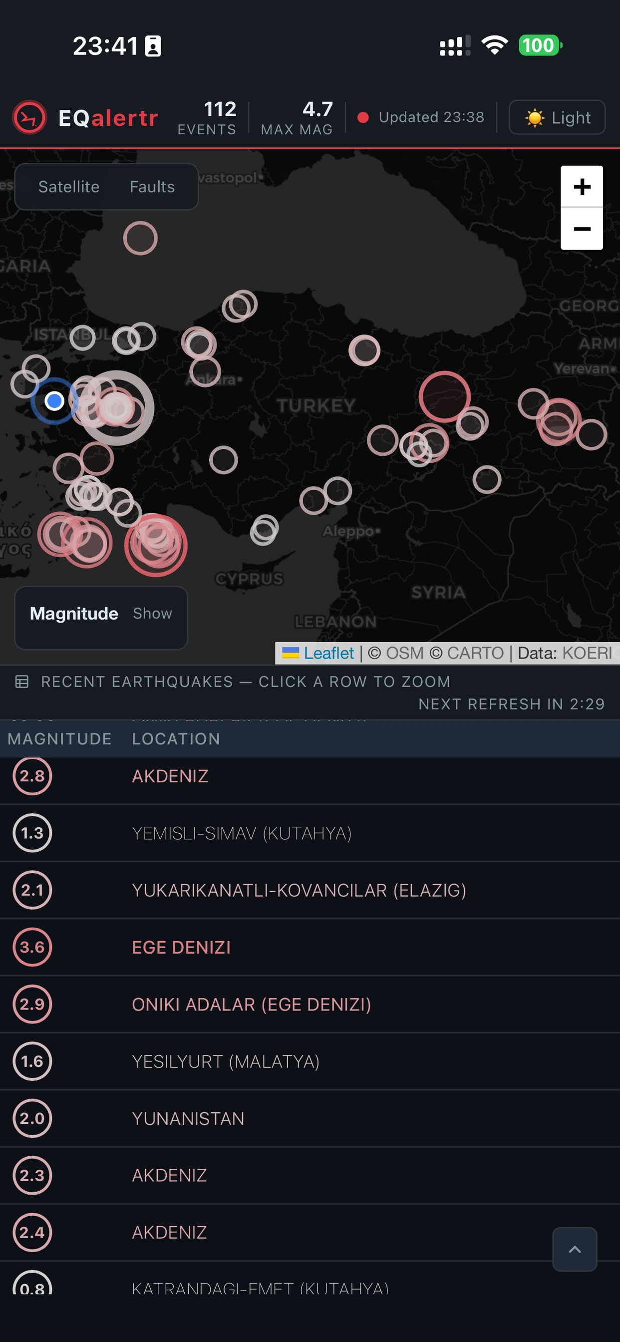 EQAlertr - Deprem Takibi
