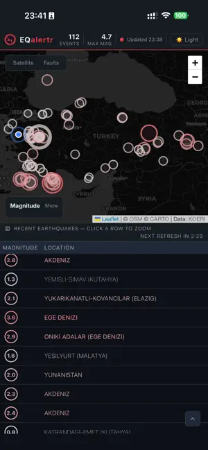 EQAlertr - Deprem Takibi iPhone screenshot 6