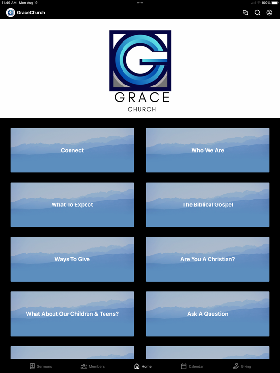 Grace Church Virginia iPad screenshot 3 - Education app