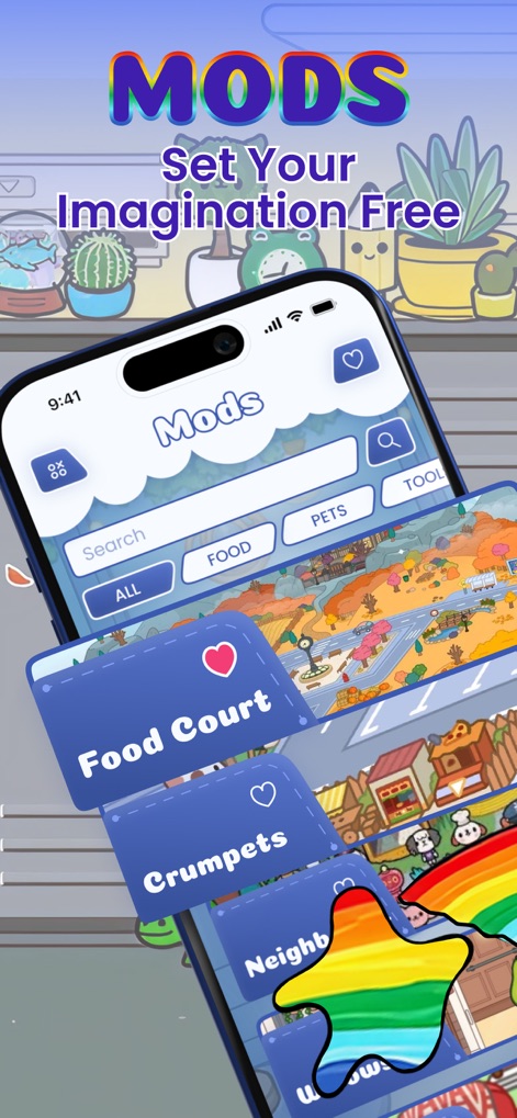 School Days for TC World - Explore how the app empowers users to customize their Toca World experience with diverse mod categories like Food and Pets, alongside specific enhancements such as a Food Court.
