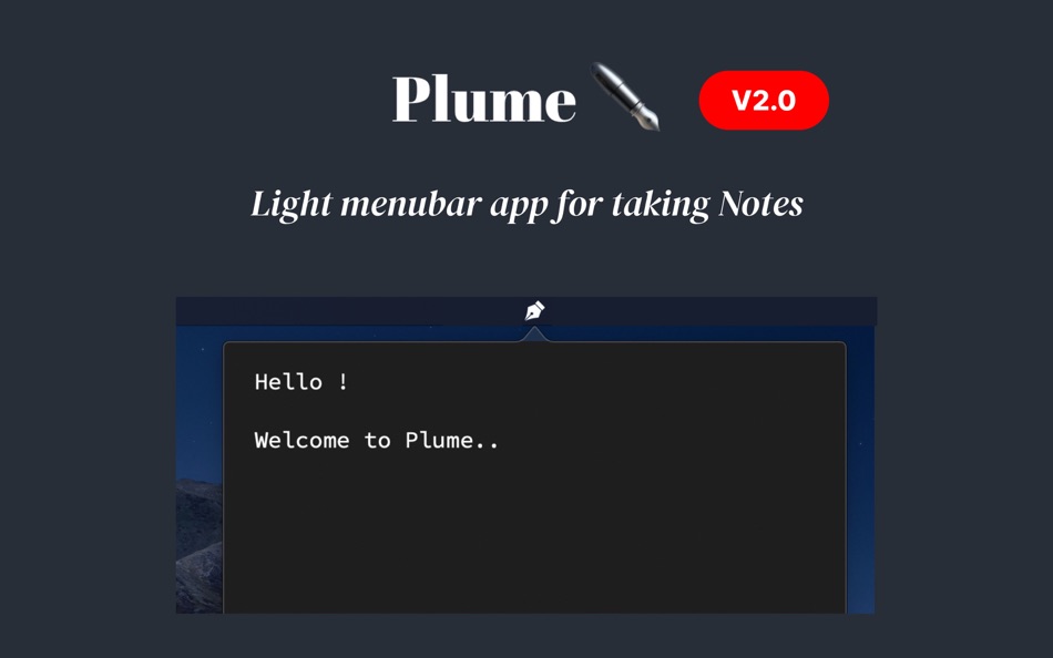 #1. Plume - Light Menubar Note (macOS) Bởi: CREACH Agency