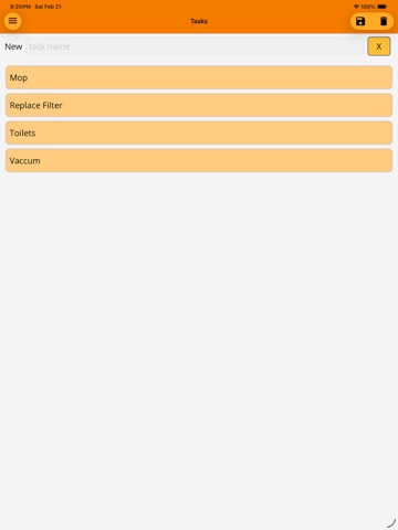 Chore Calendar iPad screenshot