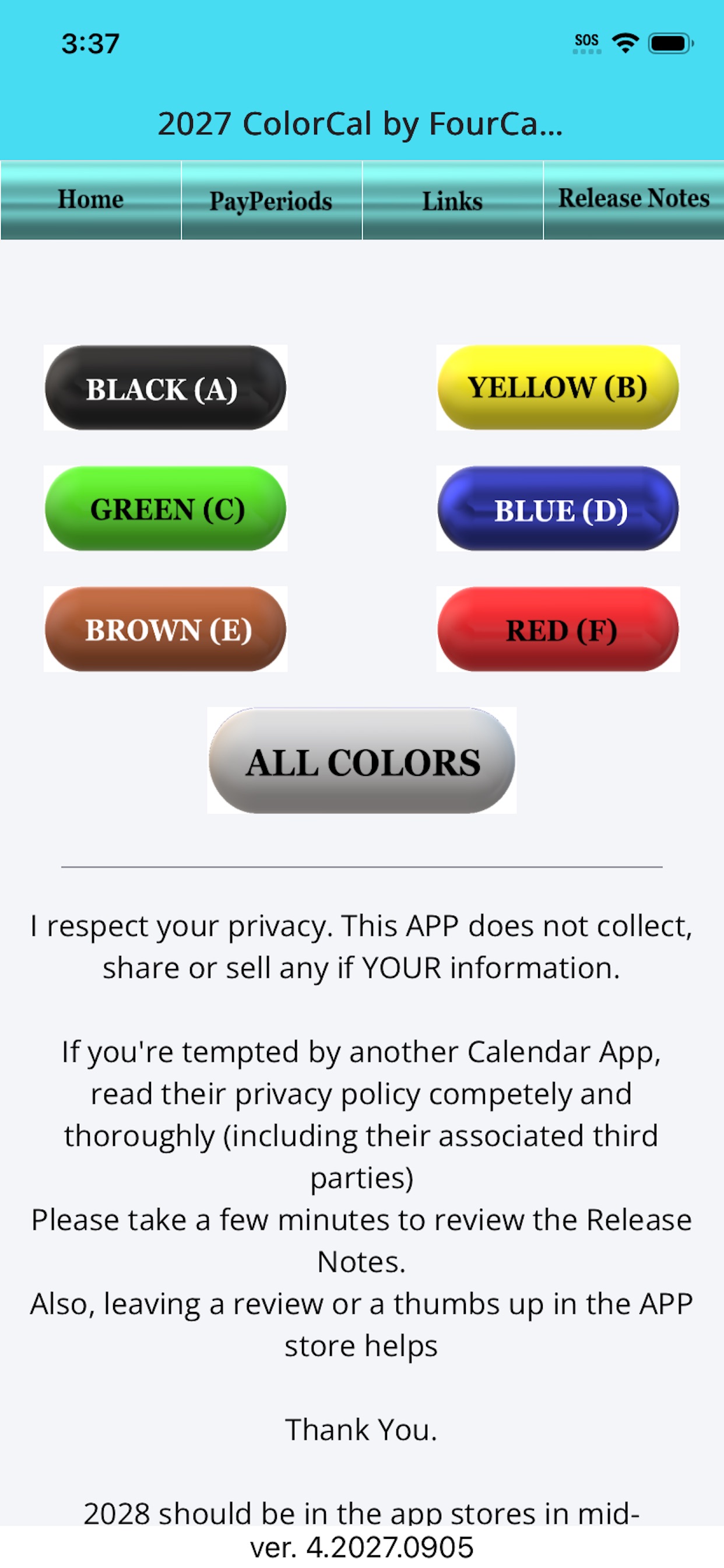 Screenshot 2 of 2027 USPS ColorCal NALC