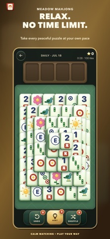 Meadow Mahjong Solitaire iPhone screenshot