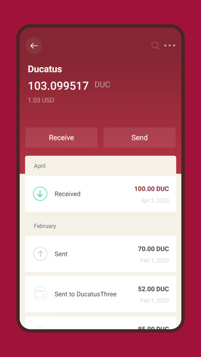 Ducatus Wallet 3.0 Screenshot