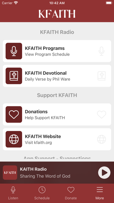 KFAITH Radio Screenshot