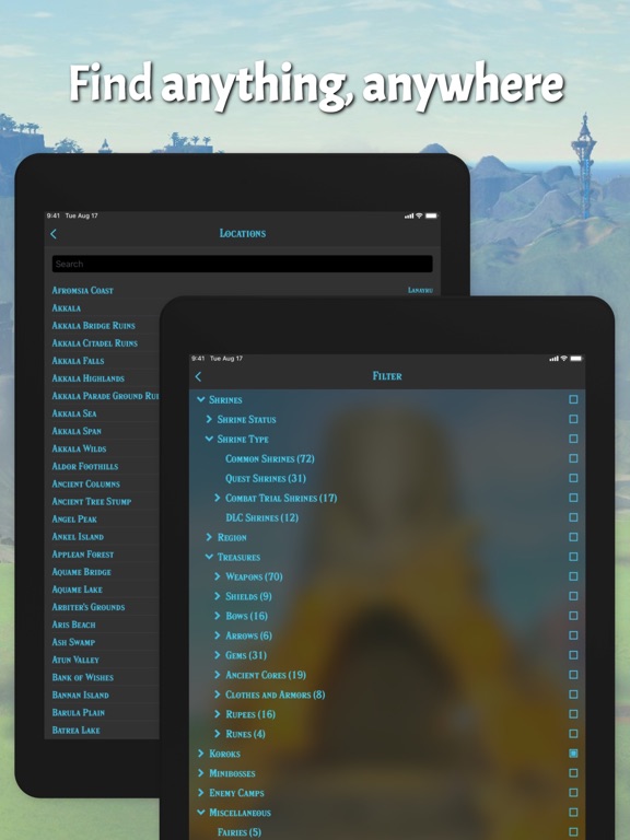 Shrines Guide - BotW Map iPad screenshot 8 - Utilities app