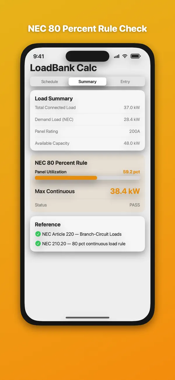 Screenshot #2 pour Electrical Panel Load Calc