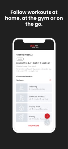 UFC GYM Online Coach iPhone screenshot
