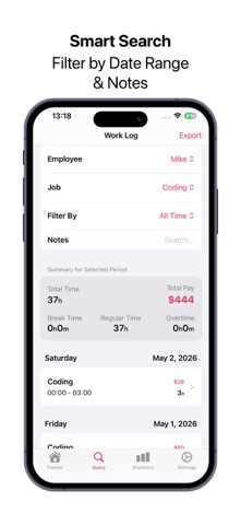 Work Log -  Hours Tracker Screenshot 6 of 7